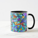 Search for stained glass abstract mugs Blue