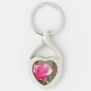 Search for nature on pink rose key rings Floral