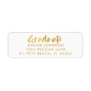 Search for brush script return address labels Gold