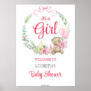 Search for floral baby shower welcome signs Pink