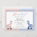 Search for giraffe gender reveal invitations Blue