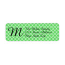 Search for monogram quatrefoil return address labels Moroccan