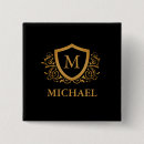 Search for monogram square badges Black and gold
