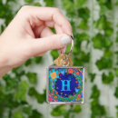 Search for unique monograms key rings Floral