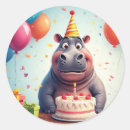Search for cartoon hippo stickers Birthday