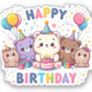 Search for colorful birthday stickers Cartoon
