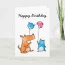 Search for funny cat and dog cartoon cards Humour