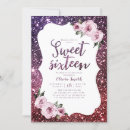 Search for floral sweet 16 invitations Purple
