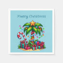 Search for tropical christmas napkins Palm tree