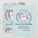 Search for unicorn thank you invitations For kids