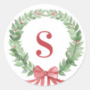 Search for wreath monogram stickers Red and green