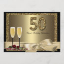 Search for champagne 50th birthday invitations Glitter