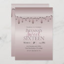 Search for pink rose gold blush sparkly drips invitations Sparkle