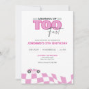 Search for pink race car invitations Party