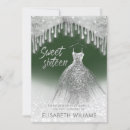 Search for silver and green sweet 16 invitations Trendy