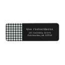 Search for black gingham return address labels Vintage