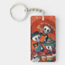 Search for dia de los muertos rectangular key rings Skeleton