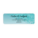 Search for blue glitter return address labels Birthday
