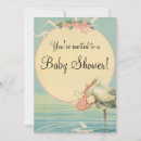 Search for vintage stork baby shower invitations Retro