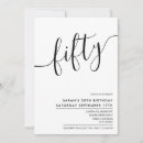 Search for script 50th birthday invitations Calligraphy