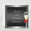 Search for black red silver birthday invitations Grey