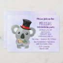 Search for koala party invitations Wildlife