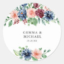 Search for watercolor blue wedding stickers Floral wreath