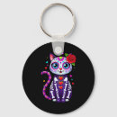 Search for cute sugar skull key rings Cat