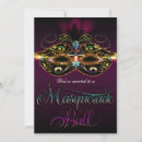 Search for mardi gras masquerade birthday invitations Elegant
