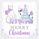 Search for winter square stickers Christmas tree
