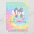 Search for girls 11th birthday invitations Hippie