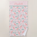 Search for pink flamingo beach towels Palm leaves