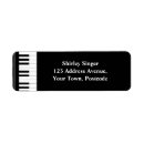 Search for piano return address labels Black and white