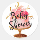 Search for pink and gold baby shower stickers Modern