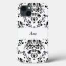 Search for black damask iphone cases White