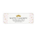 Search for gold crown return address labels Pink and gold