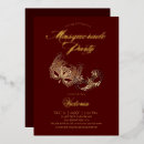 Search for burgundy masquerade party invitations Elegant