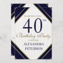 Search for royal blue and white birthday invitations Modern