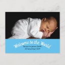 Search for baby boy announcement postcards Typography