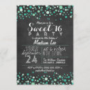 Search for teal sweet 16 invitations Green
