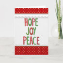Search for peace joy and hope seasonal cards Green