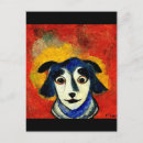 Search for dog painting postcards Red