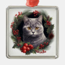 Search for russian blue cat christmas tree decorations Cute