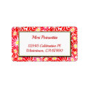 Search for gold flower return address labels Red