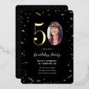 Search for retro 50th birthday invitations Black and gold