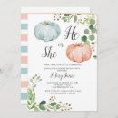 Search for pumpkin gender reveal invitations Boy or girl