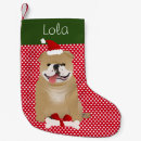 Search for english bulldog christmas stockings Red
