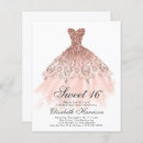 Search for gold dress gown sweet 16 invitations Watercolor