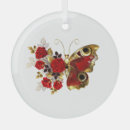 Search for red rose christmas tree decorations Butterfly