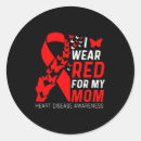 Search for heart disease awareness stickers I wear red